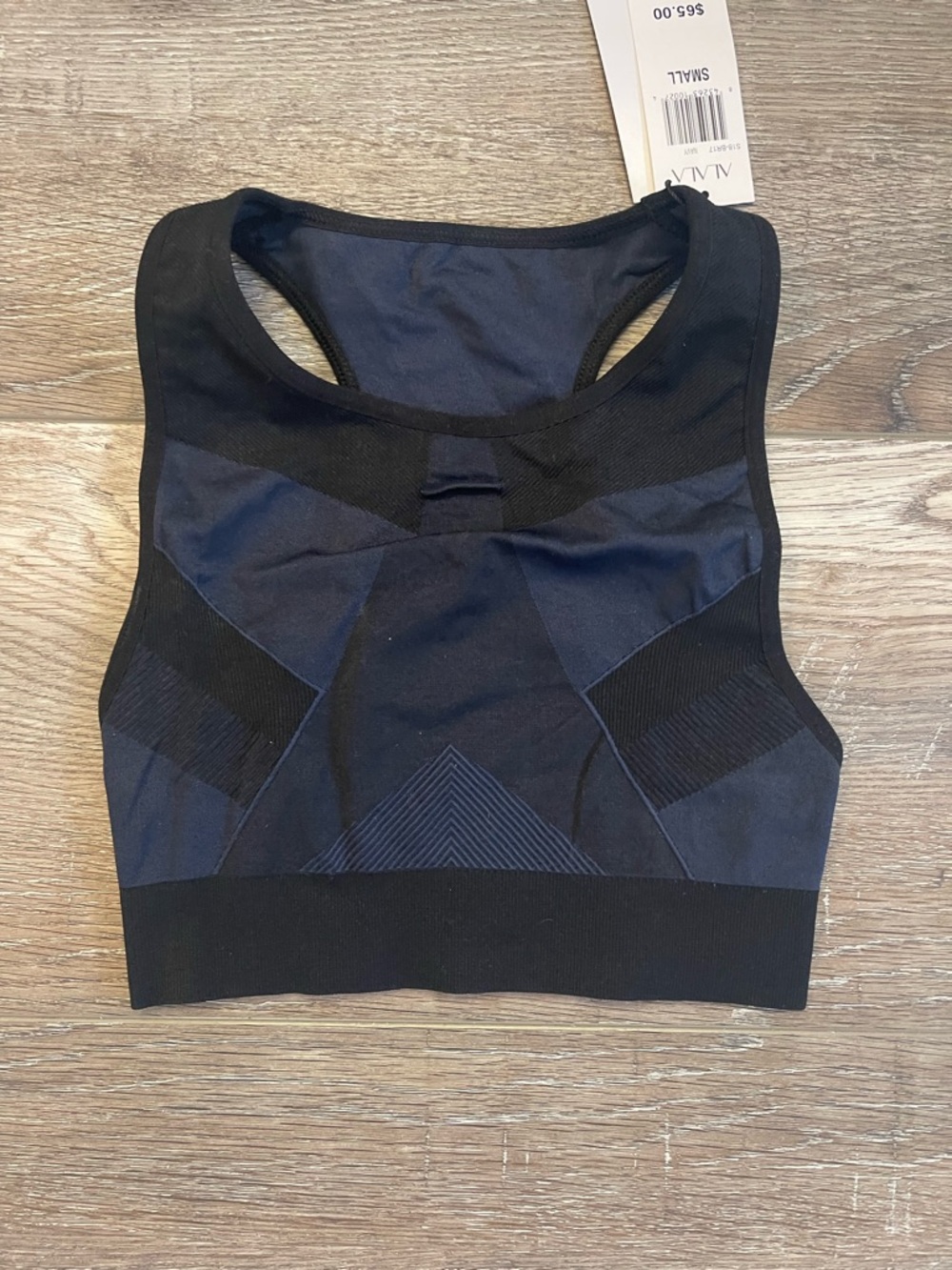 Alala Black & Navy High-Neck Racerback Sports Bra NWT size S